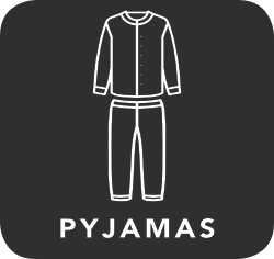 icon of pyjamas which are unacceptable for recycling
